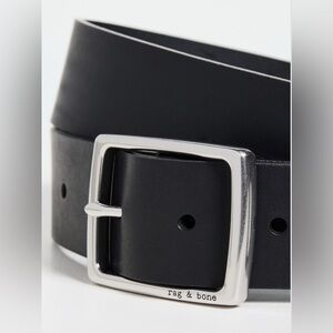 Rag & Bone Black leather rugged belt Large NWOT